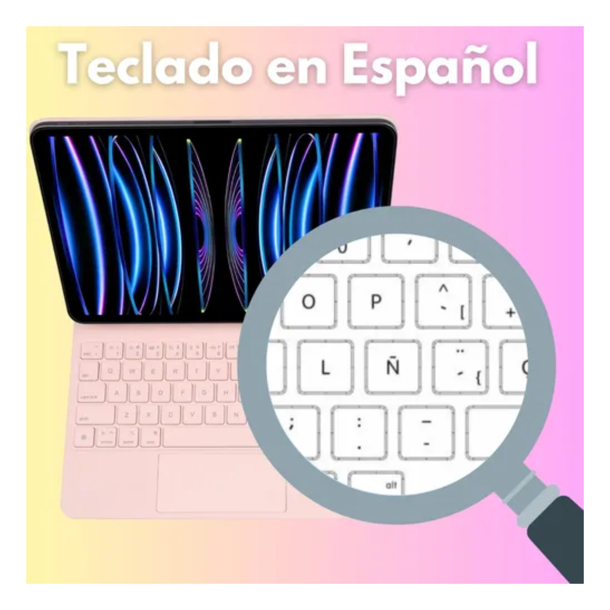 Funda Teclado Magic Keyboard Para iPad Mini 6/7 8.3, Trackpad Multitáctil, Teclado En Español Mágico Retroiluminado