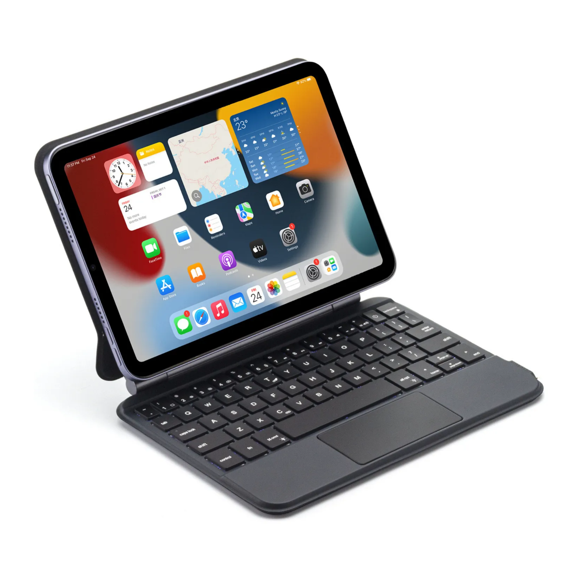 Funda Teclado Magic Keyboard Para iPad Mini 6/7 8.3, Trackpad Multitáctil, Teclado En Español Mágico Retroiluminado