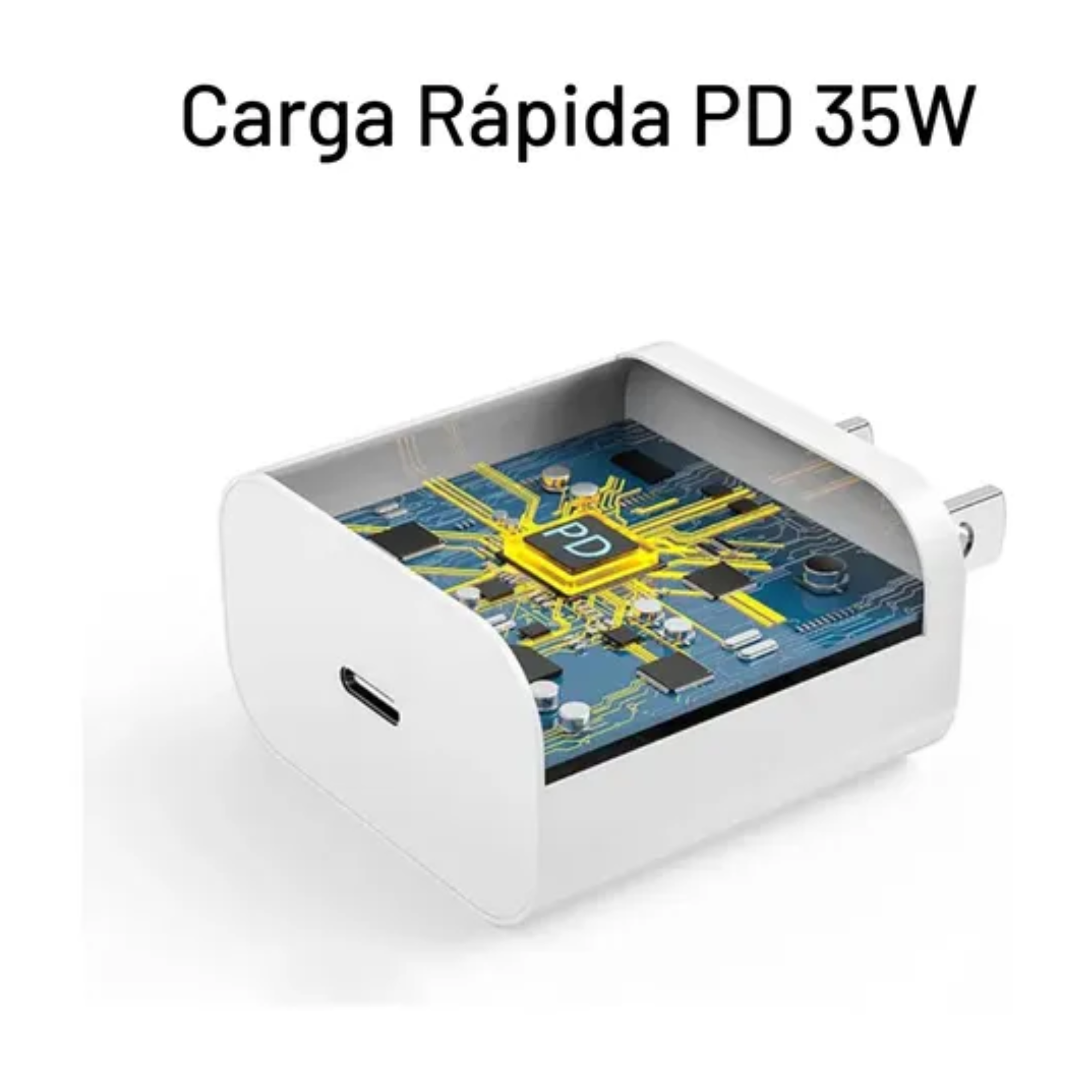 Set 3 En 1 Adaptador De Corriente Cargador Rápido 35w + Cable Usb-c Usb-c + Cargador Inalambrico Reforzado
