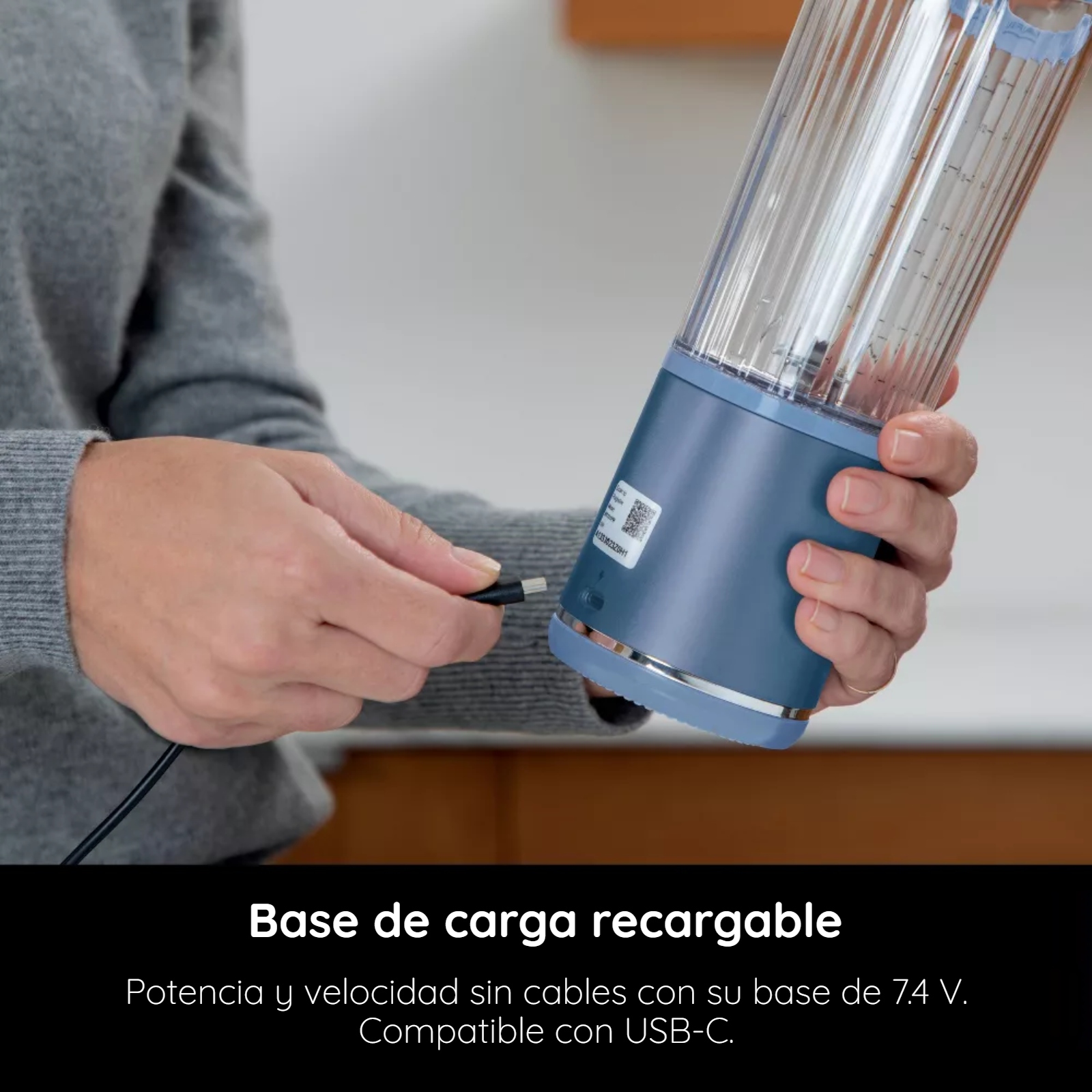 Licuadora Ninja Blast Portátil Recargable para Smoothies Batidos 532ml Azul (Reacondicionada con Garantía)