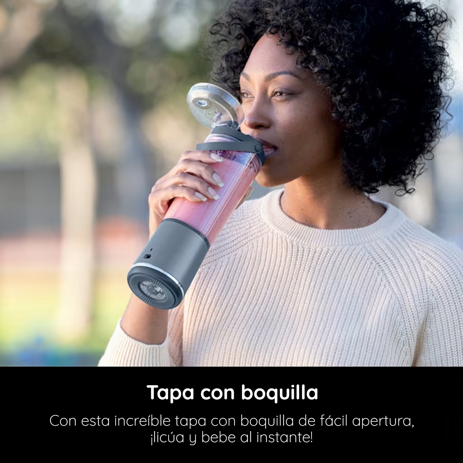 Licuadora Ninja Blast Portátil Recargable para Smoothies Batidos 532ml Gris (Reacondicionada con Garantía)