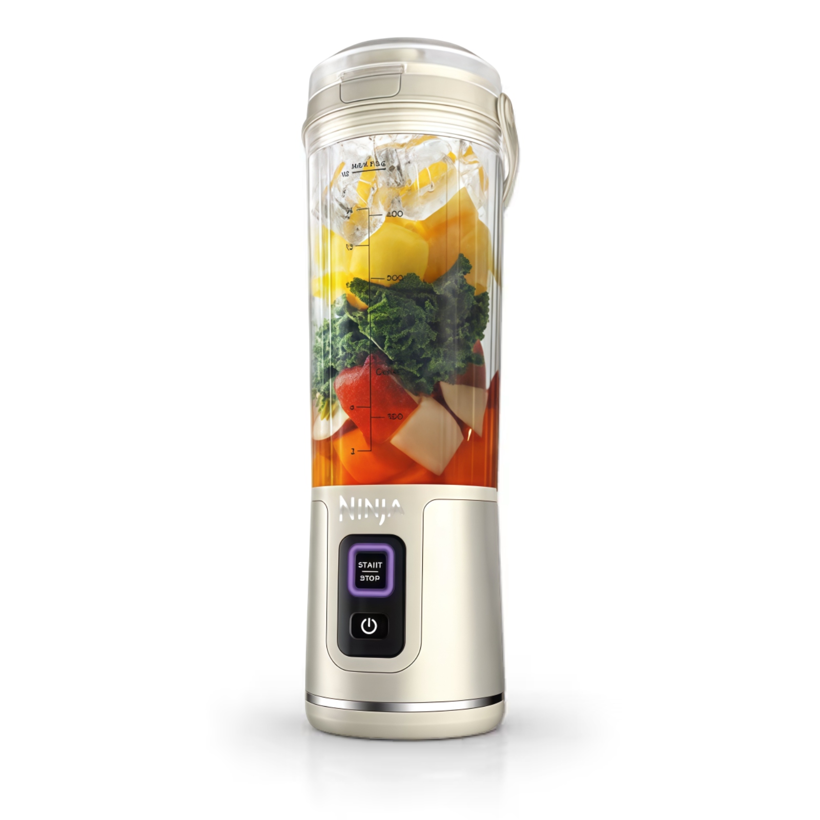Licuadora Ninja Blast Portátil Recargable para Smoothies Batidos 532ml Vainilla Metálica (Reacondicionada con Garantía)