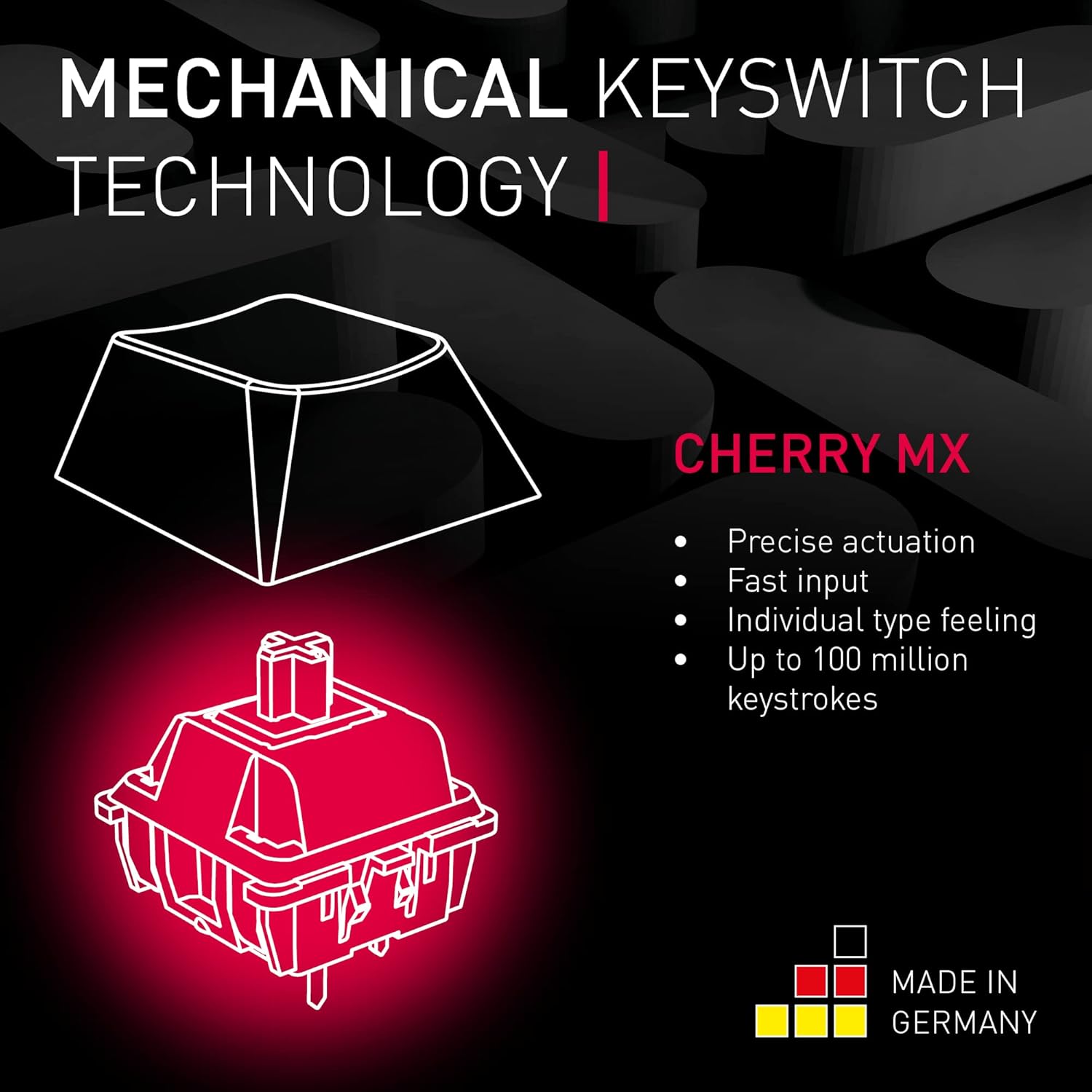 Cherry MX  Teclado3.0S inalámbrico RGB Mecanico MX Brown Switches Gaming  Negro Reacondicionado