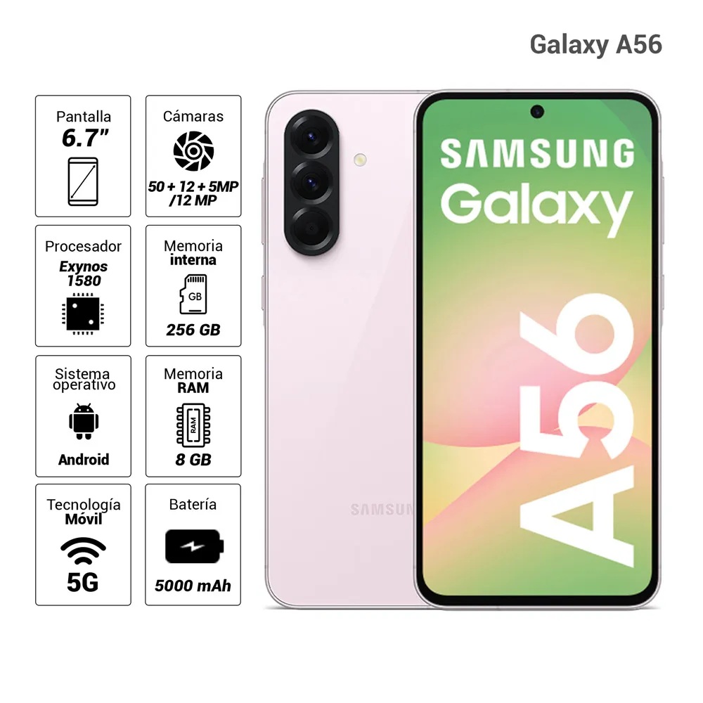 Samsung A56 5G 256Gb 12Ram Color Rosa Nuevo Libre