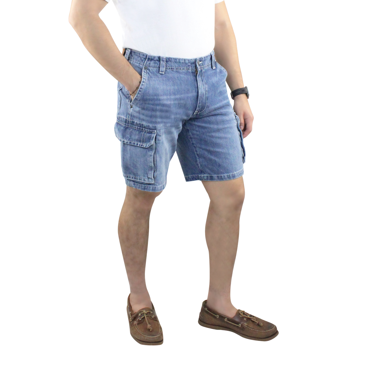 Bermuda Mezclilla Hombre Cargo 3409