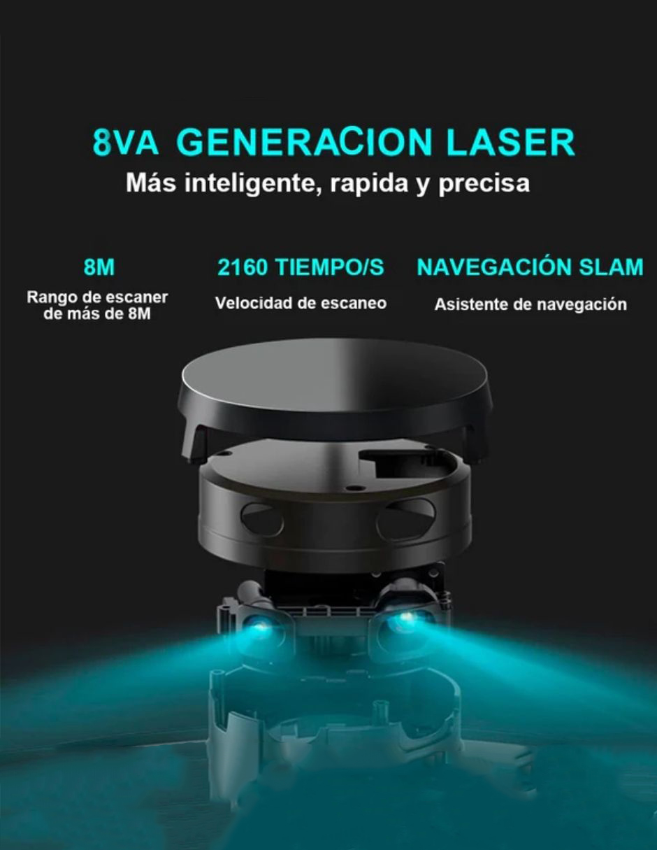 Robot Aspiradora Modelo E900 PRO Láser con Inteligencia Artificial 