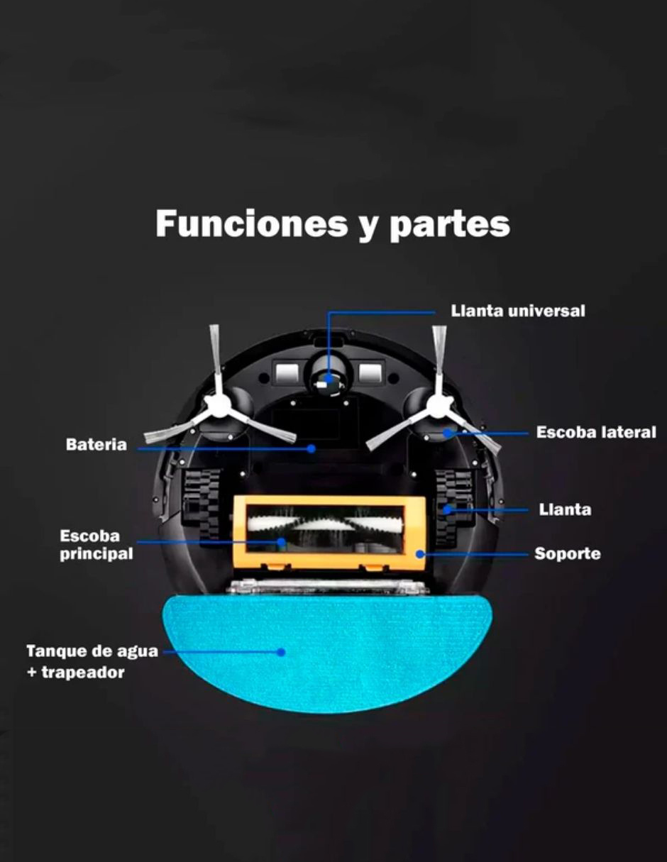 Robot Aspiradora Modelo E900 PRO Láser con Inteligencia Artificial 