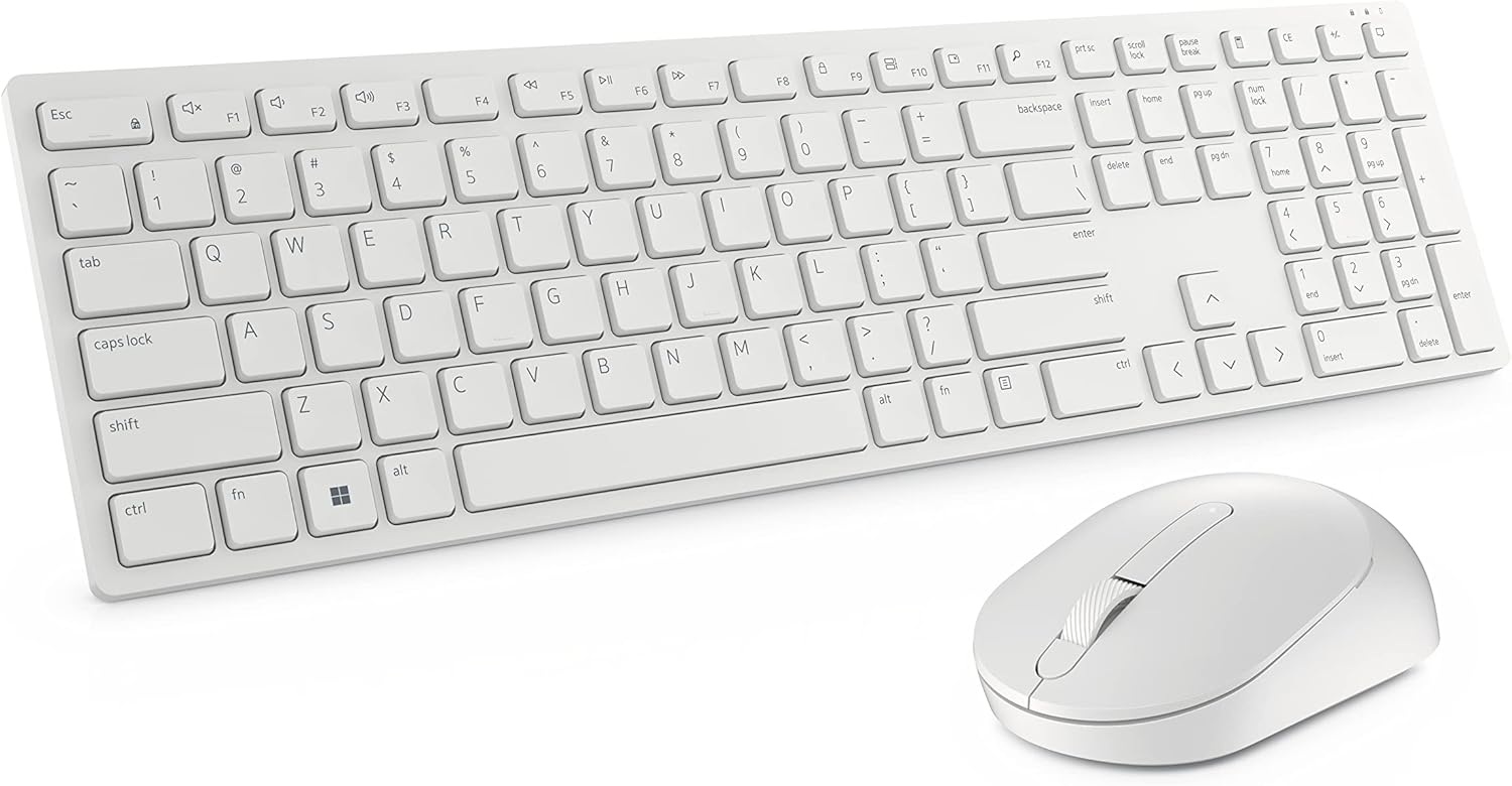 Juego de Teclado y Mouse DELL Inalambricos Color Blanco