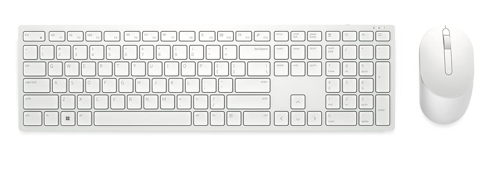 Juego de Teclado y Mouse DELL Inalambricos Color Blanco