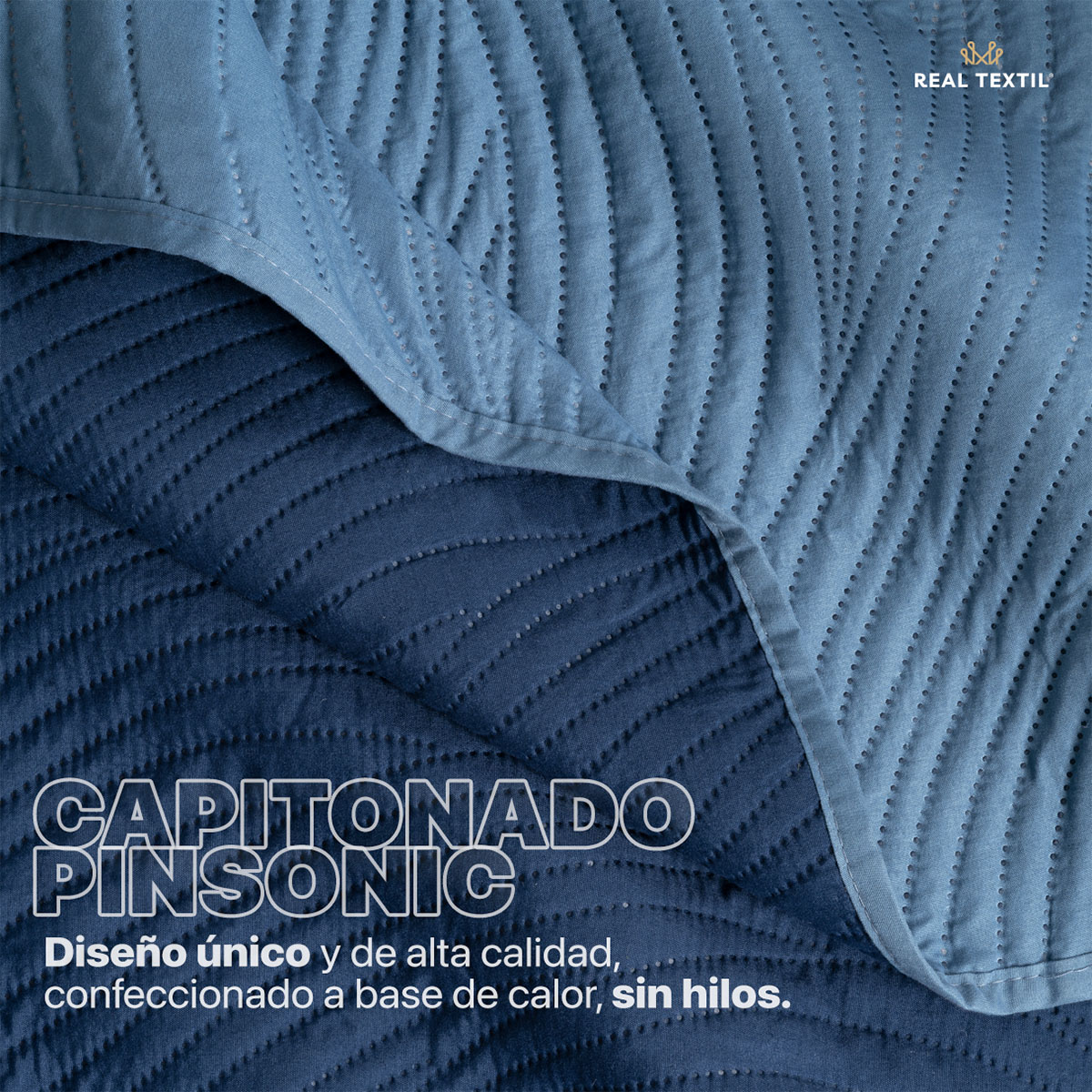 Edredón Ligero King Size Doble Vista con Fundas Azul Marino - Azul REAL TEXTIL