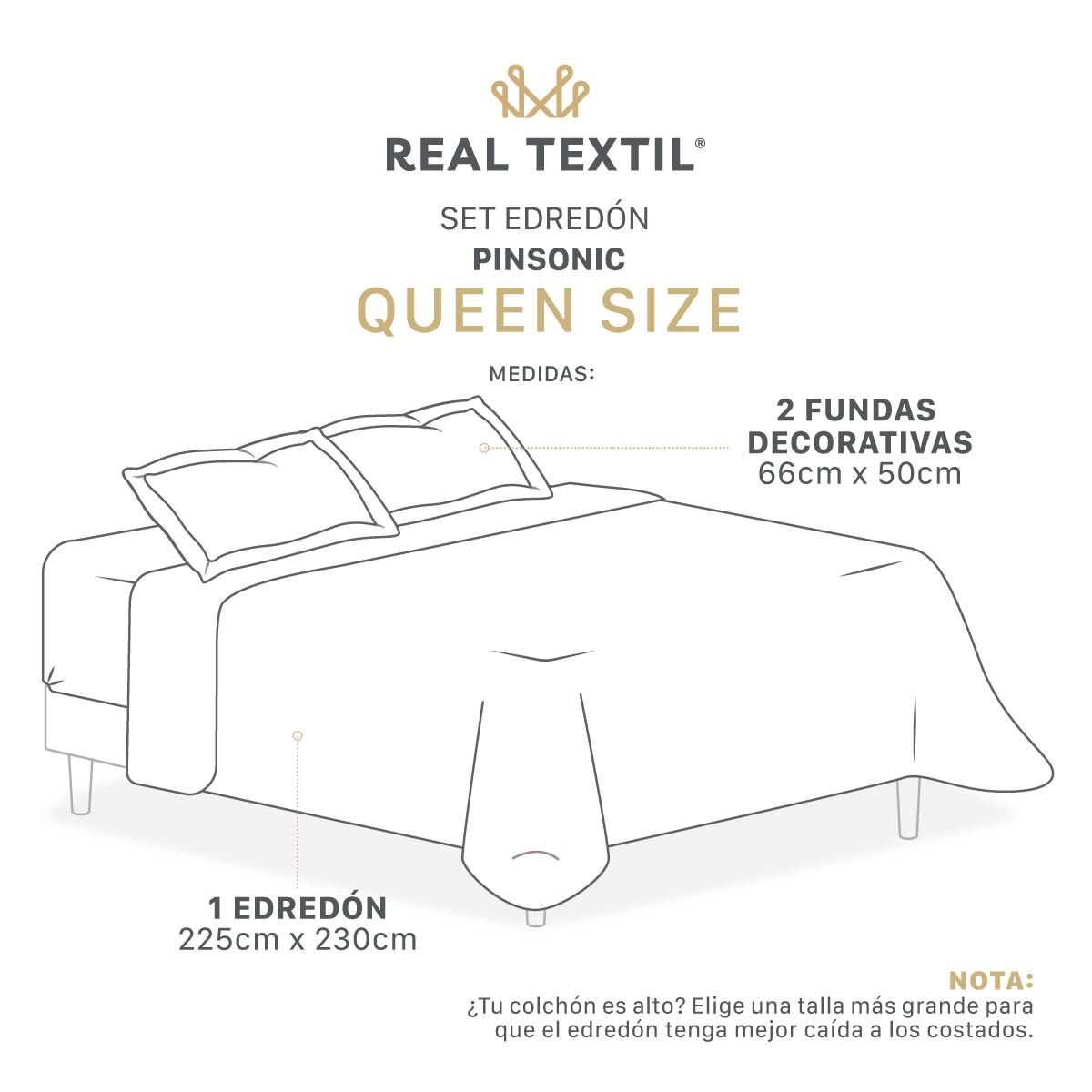 Edredón Ligero Queen Size Doble Vista con Funda Rosa Oscuro - Rosa REAL TEXTIL.