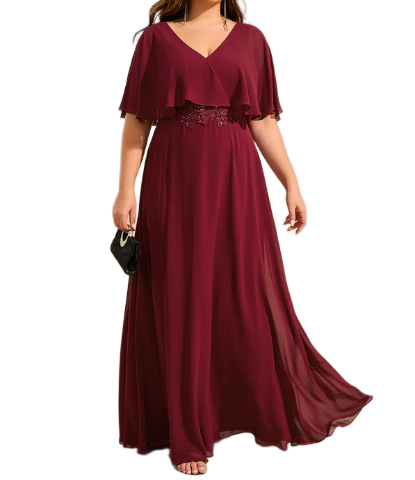 Frederica Sin Tirante Gasa Largo Vestido De Dama De Honor Verde Tallas Grandes