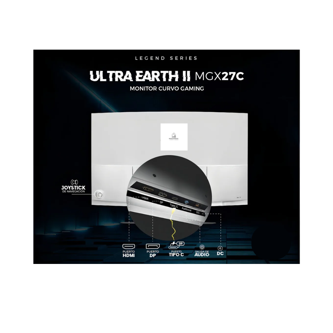 Monitor Gamer Curvo 27”  165Hz 1ms Full HD VA HDMI USB-C Blanco | FreeSync | Frameless