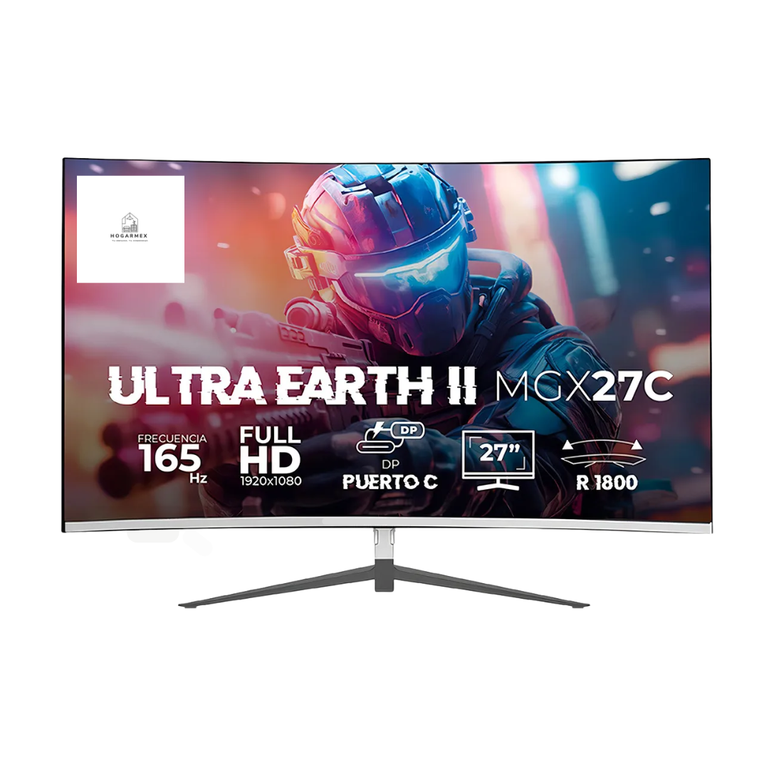 Monitor Gamer Curvo 27”  165Hz 1ms Full HD VA HDMI USB-C Blanco | FreeSync | Frameless