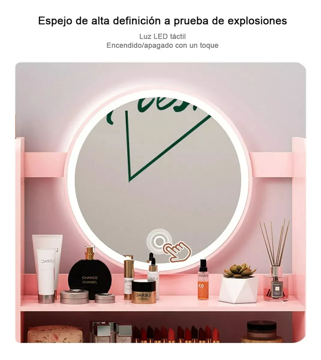 Tocador con Luz LED y Amplio Espacio de Guardado | Solo Mesa | Estilo Moderno y Funcional