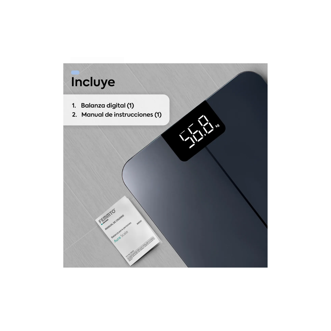 Báscula Digital para Baño 180Kg Pantalla LCD Precisión Corporal Hogar Fitness