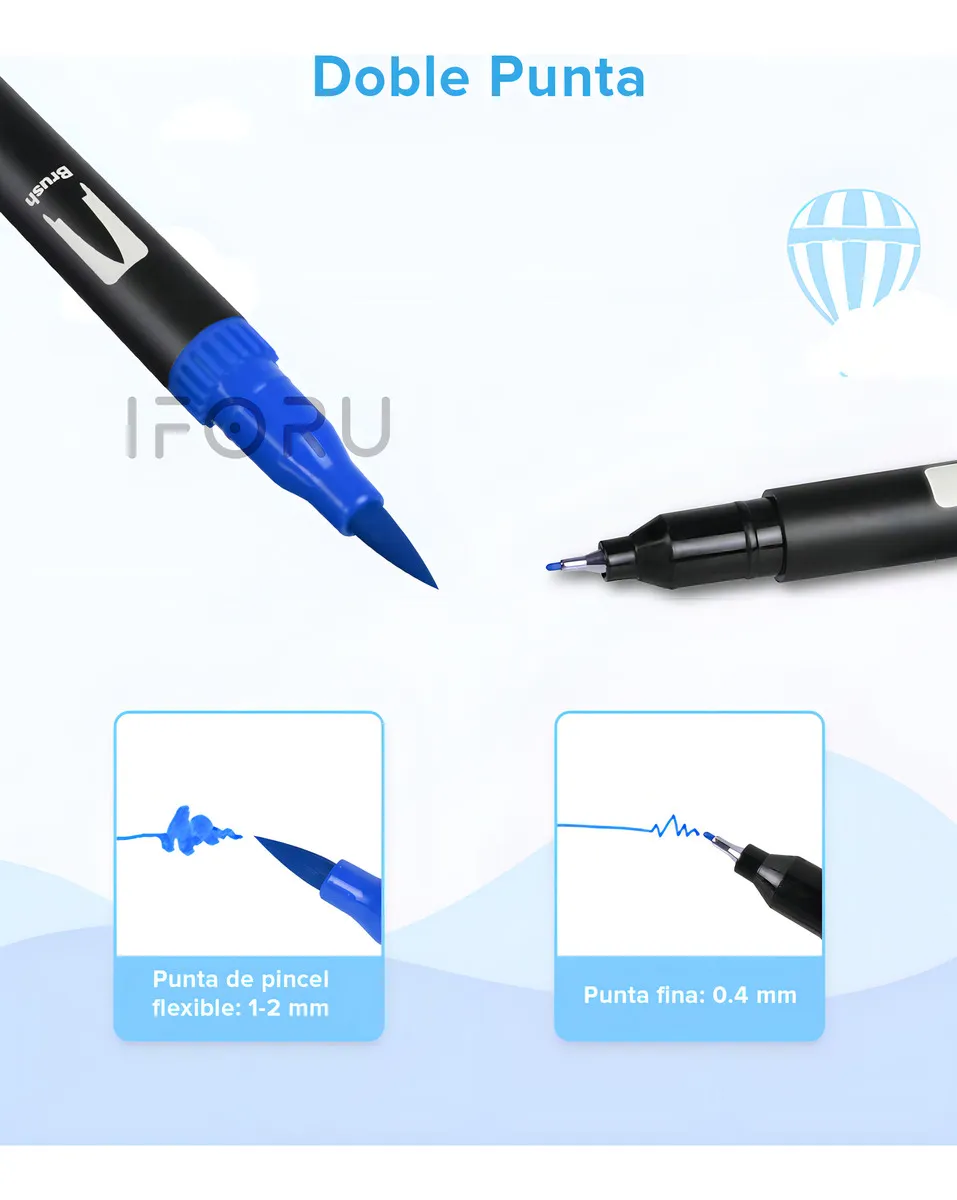Set de 72 Plumones Doble Punta Pincel – Colores Vivos para Arte, Diseño y Escuela