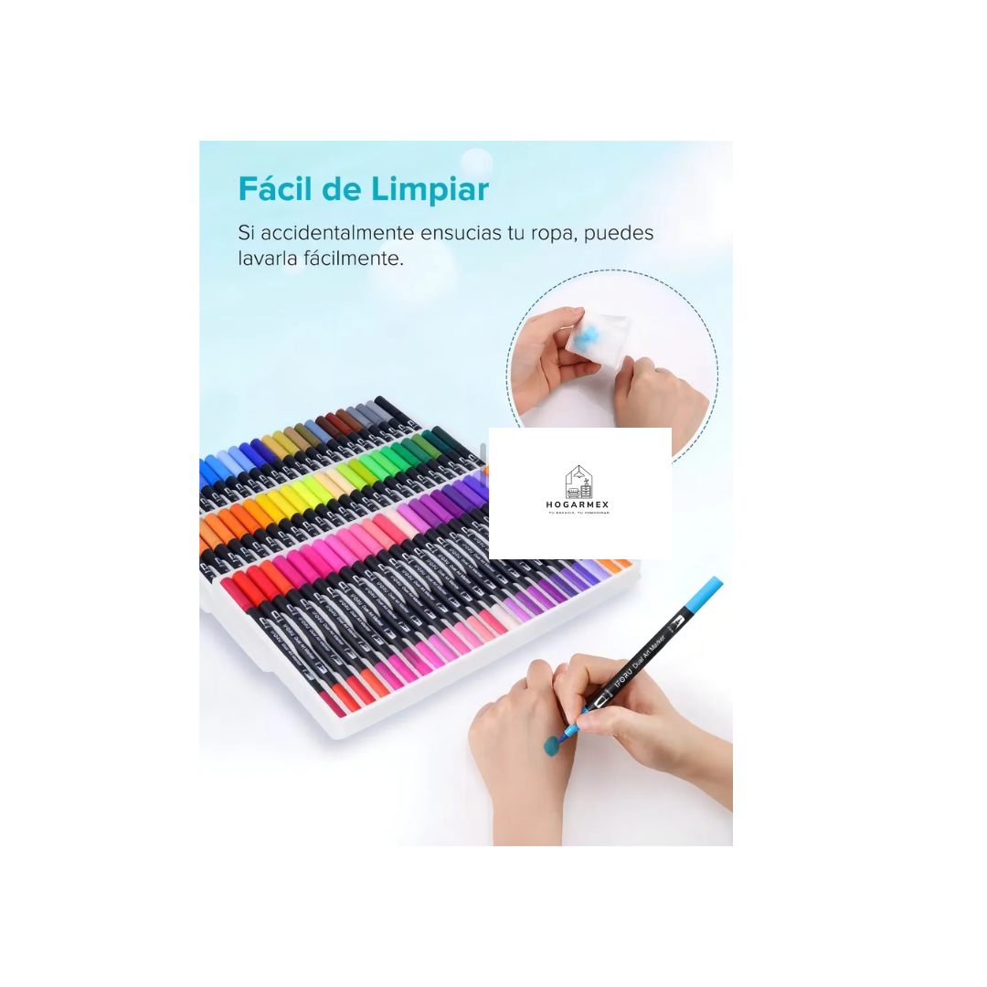 Set de 72 Plumones Doble Punta Pincel – Colores Vivos para Arte, Diseño y Escuela