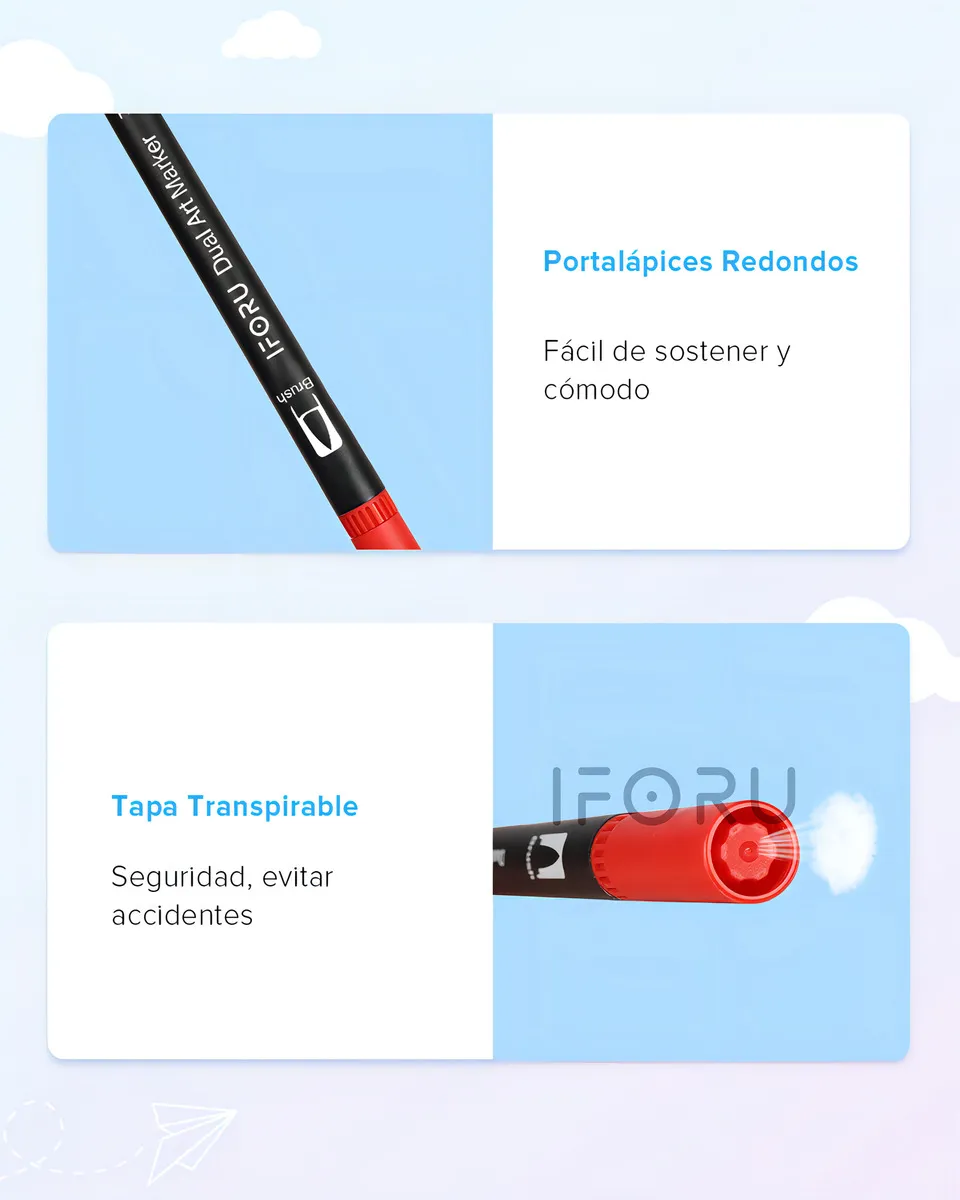 Set de 72 Plumones Doble Punta Pincel – Colores Vivos para Arte, Diseño y Escuela