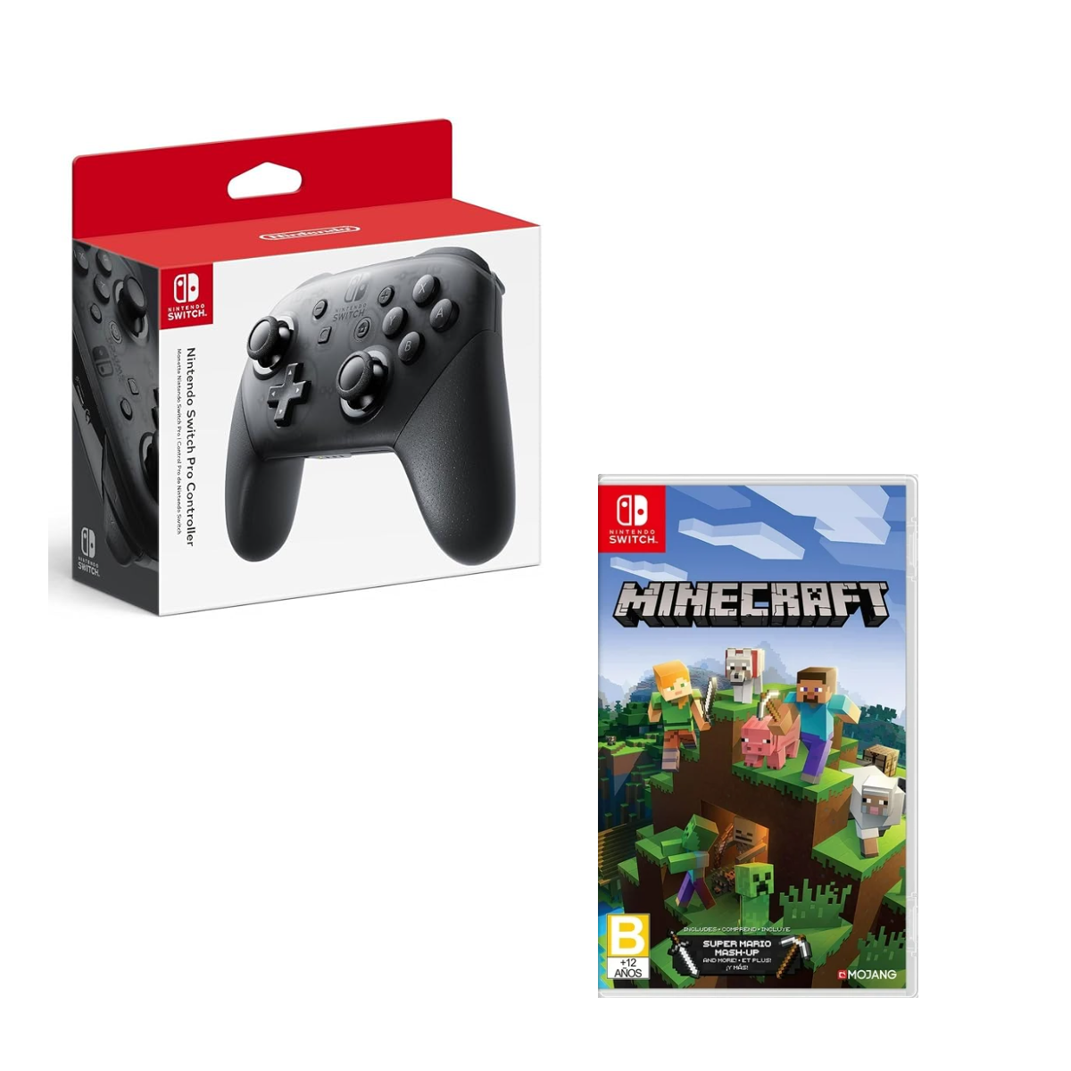 Nintendo Switch Control Profesional - Negro (Original) + Nintendo Switch Juego Minecraft