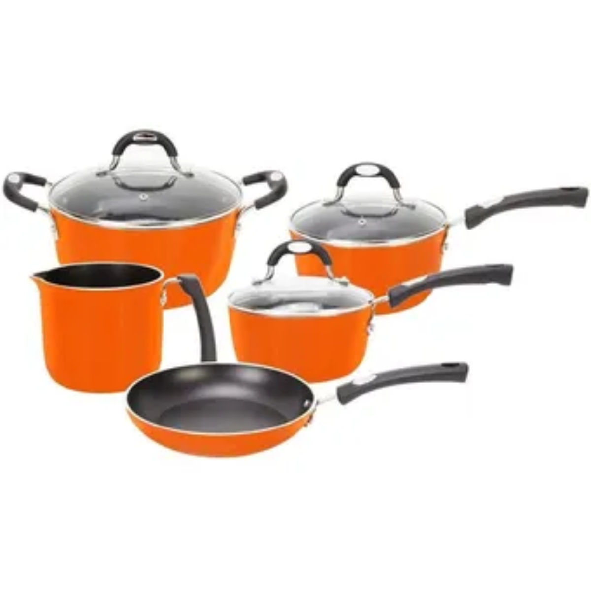 Batería de Cocina Tramontina 20899467 Inducción Mónaco 8 Pzas Naranja  END3**.