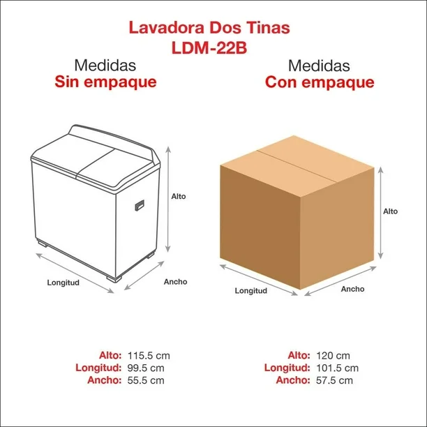 Lavadora Koblenz LDM22B 2 Tinas 22 kg