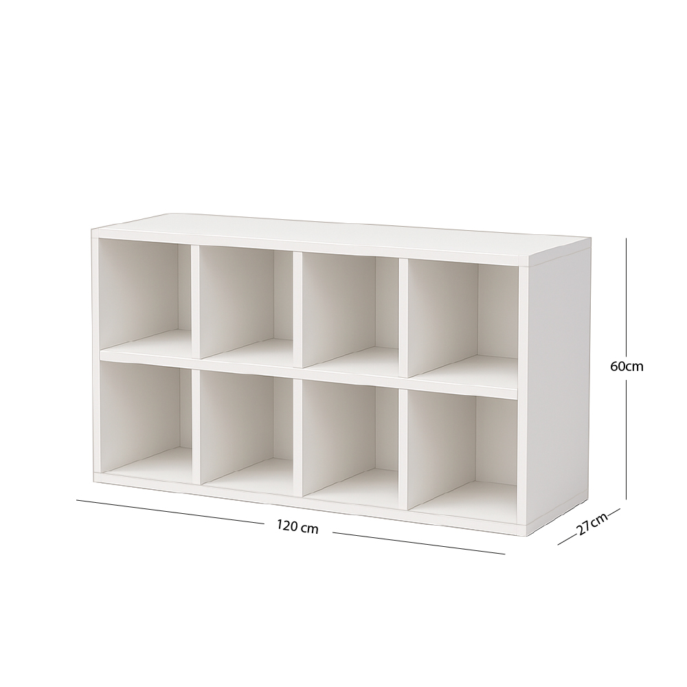 Ilios Innova | Librero Organizador de MDF Color Blanco, Mueble Moderno para Sala, Oficina o Recámara