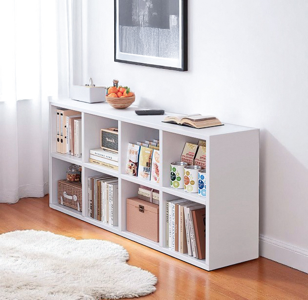Ilios Innova | Librero Organizador de MDF Color Blanco, Mueble Moderno para Sala, Oficina o Recámara