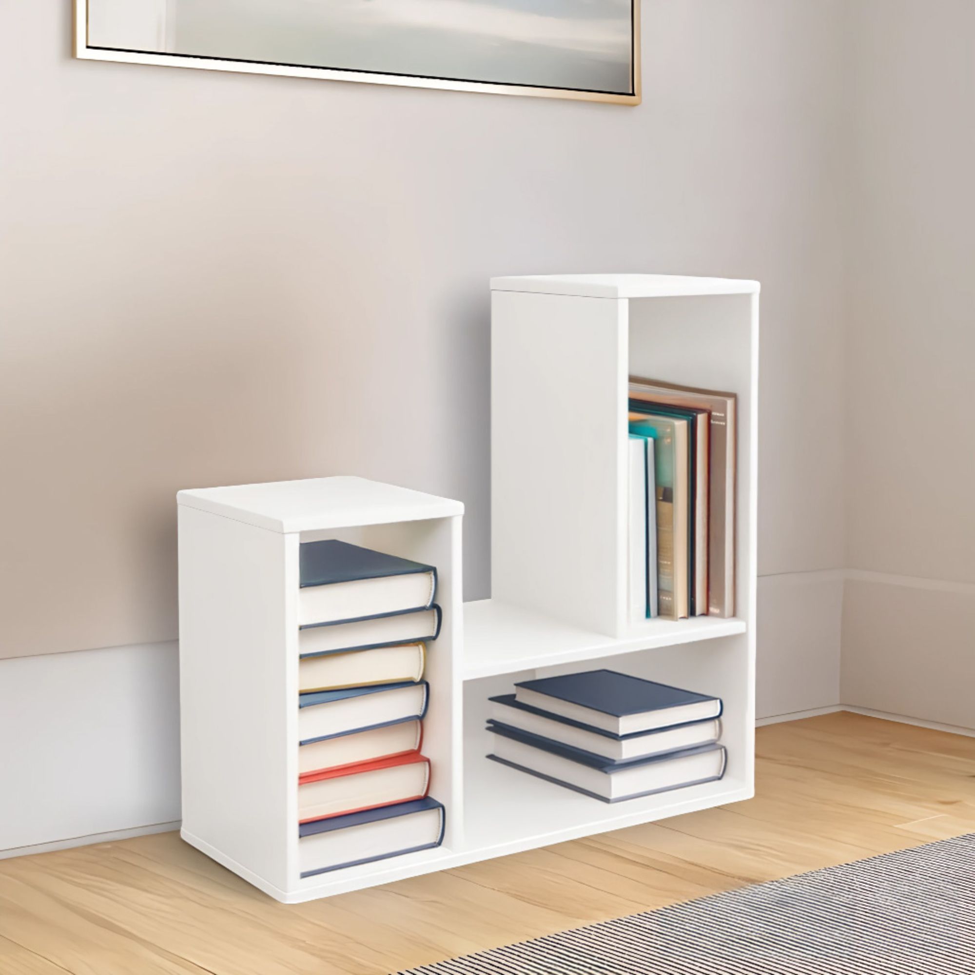 Ilios Innova | Librero Modular de 3 Cubos de MDF con Diseño Moderno Reconfigurable para Libros Figuras y Jarrones