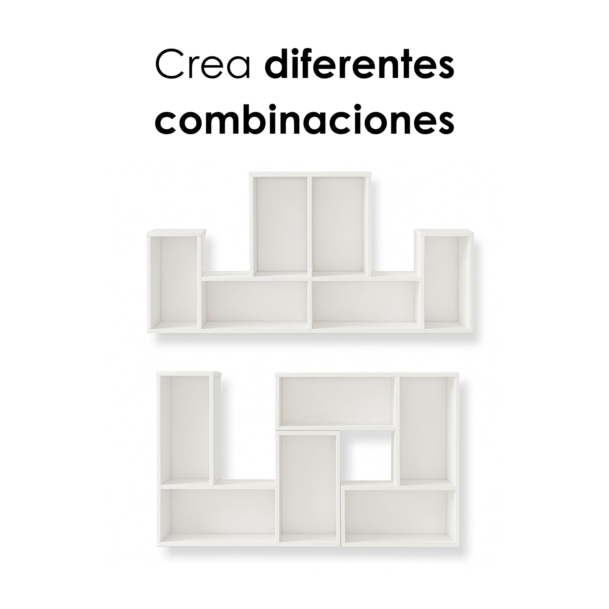 Ilios Innova | Librero Modular de 3 Cubos de MDF con Diseño Moderno Reconfigurable para Libros Figuras y Jarrones