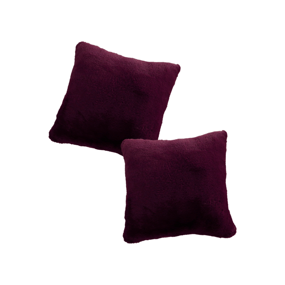 Ilios Innova | Set de 2 Fundas para Cojín Color Vino, Tela Terciopelo con Cierre Oculto. Elegantes para Sofá o Cama.