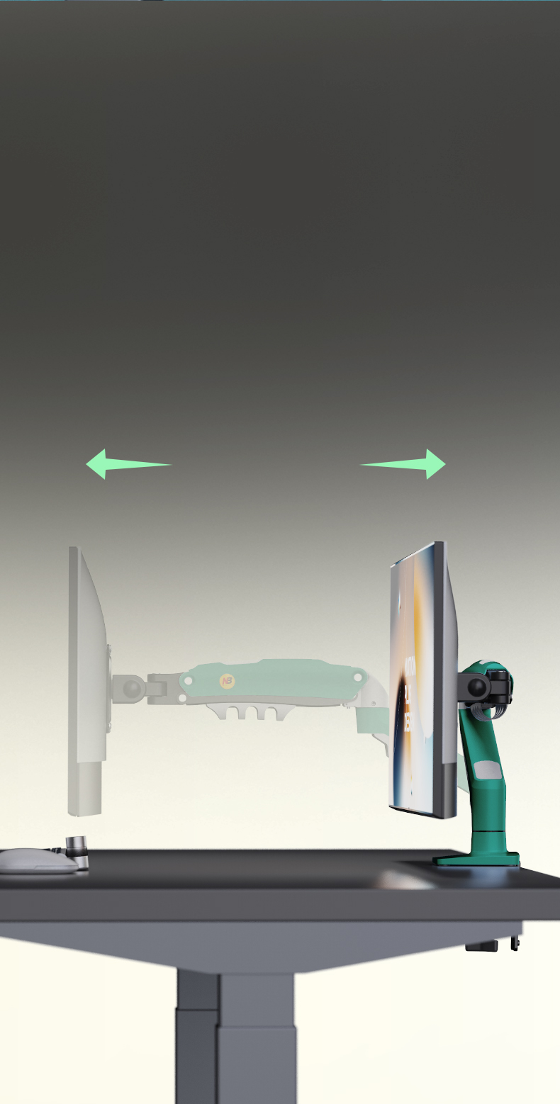 NB Soporte para Monitor 17”-30” – Brazo Ajustable 360° Verde