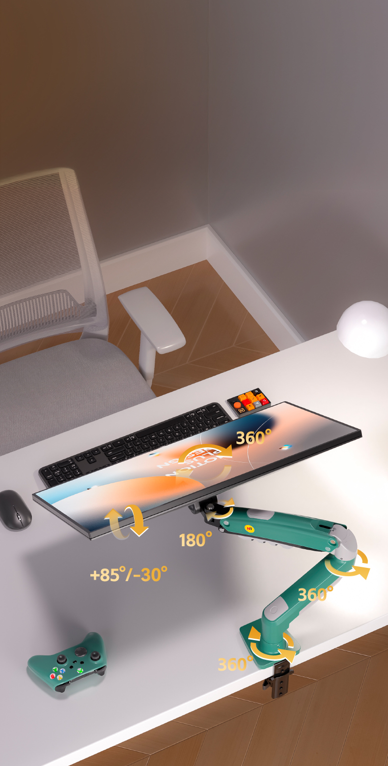 NB Soporte para Monitor 17”-30” – Brazo Ajustable 360° Verde