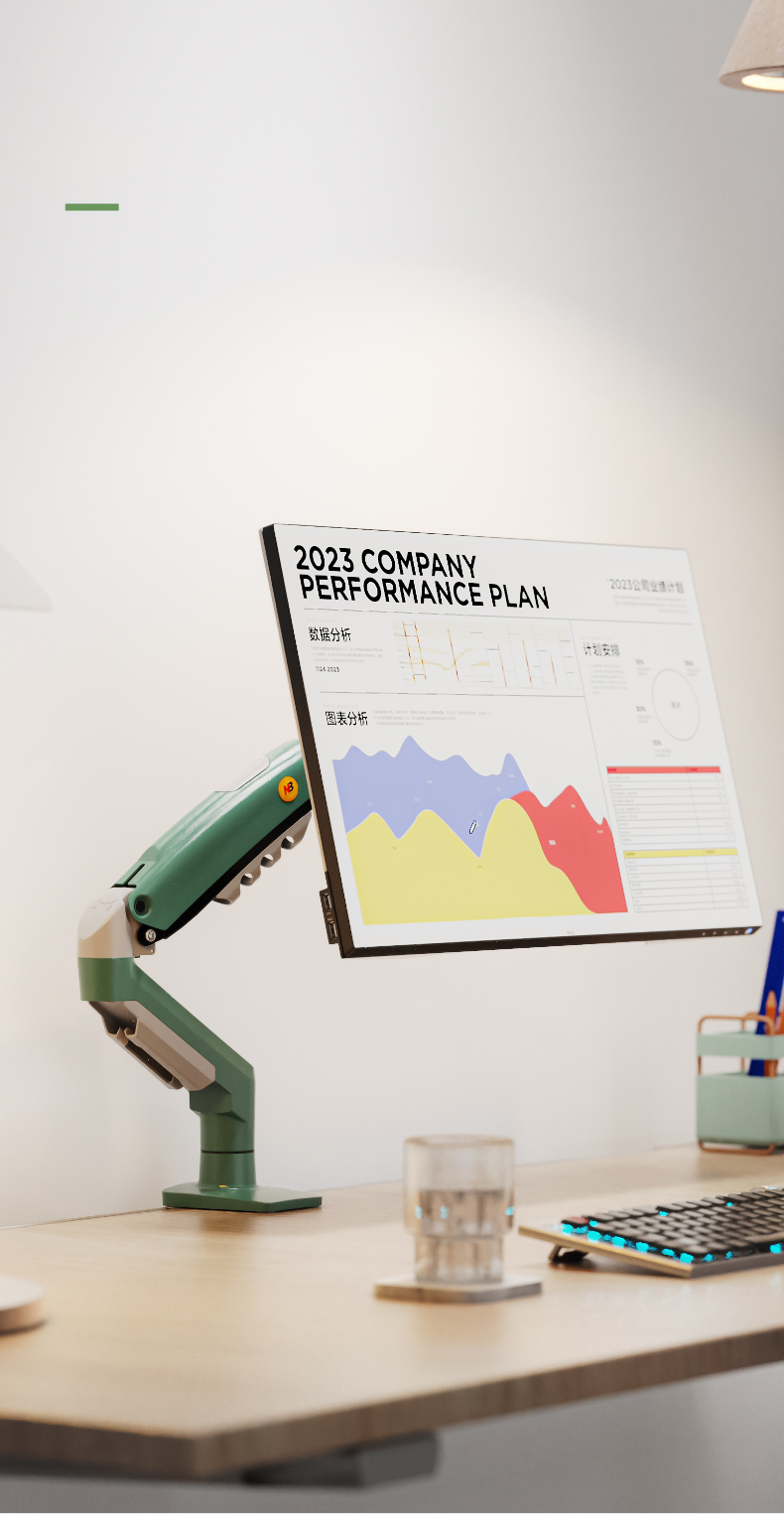 NB Soporte para Monitor 17”-30” – Brazo Ajustable 360° Verde