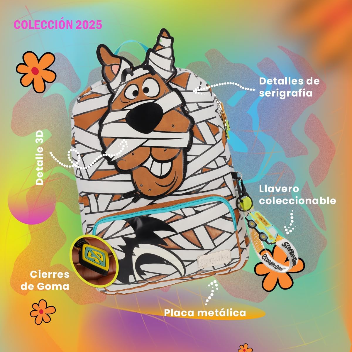Scooby Doo Mochila Escolar Luminesnte Momia Back Pack