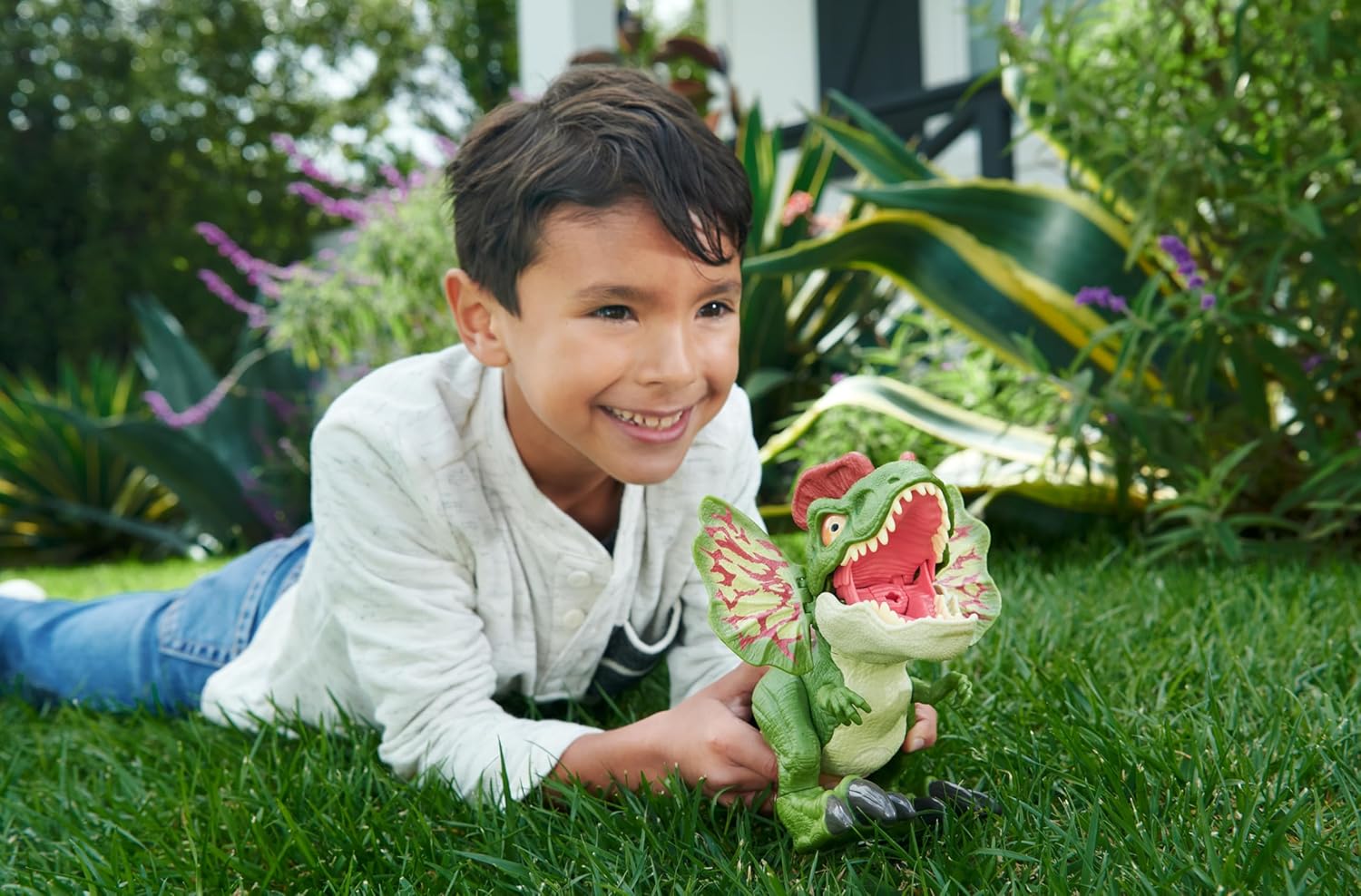 Jurassic World Dilophosaurus Juguete Dinosaurio Sonidos y Flechas Lucha Salvaje