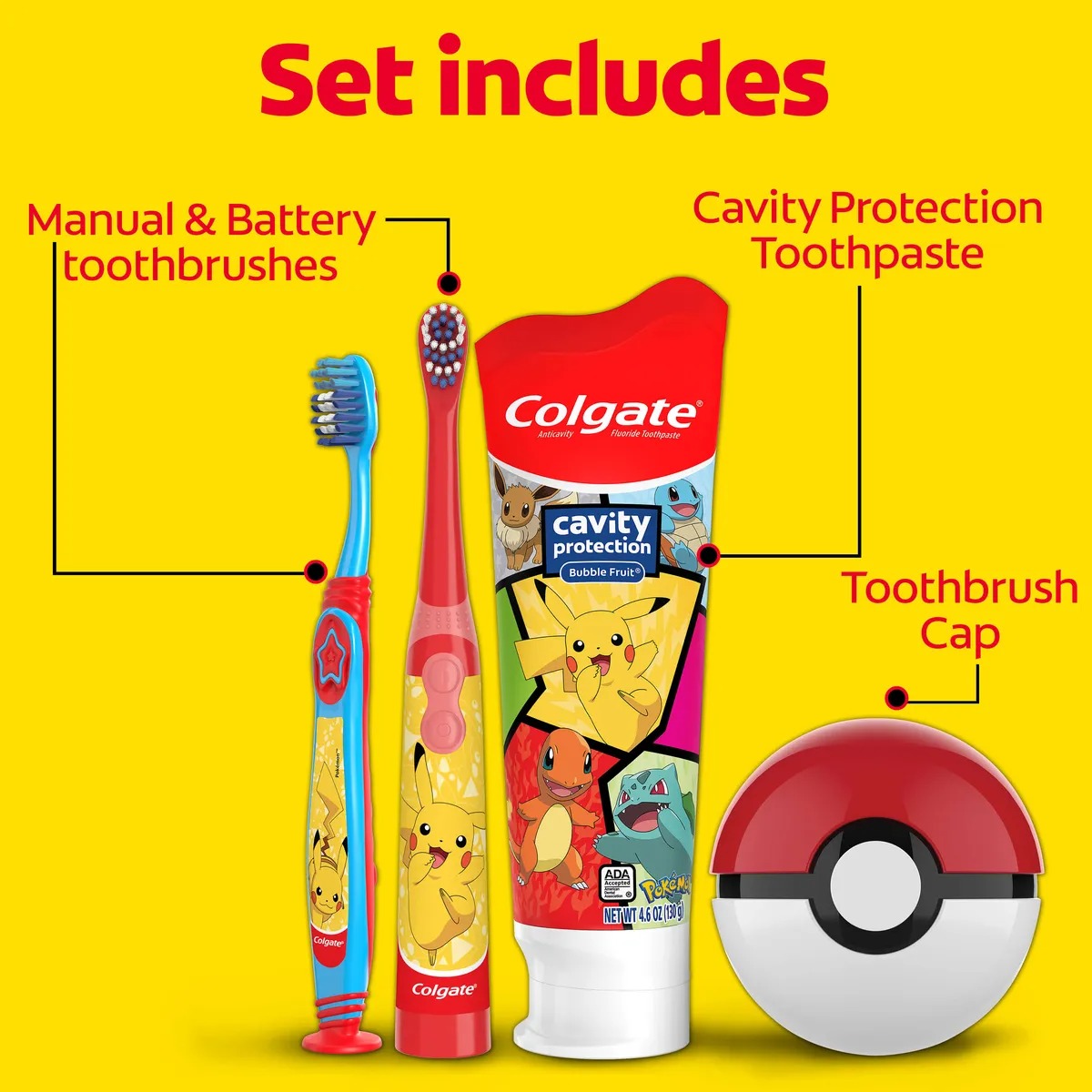 Set Regalo Cepillos de Dientes Colgate Poke Kids Pasta de dientes