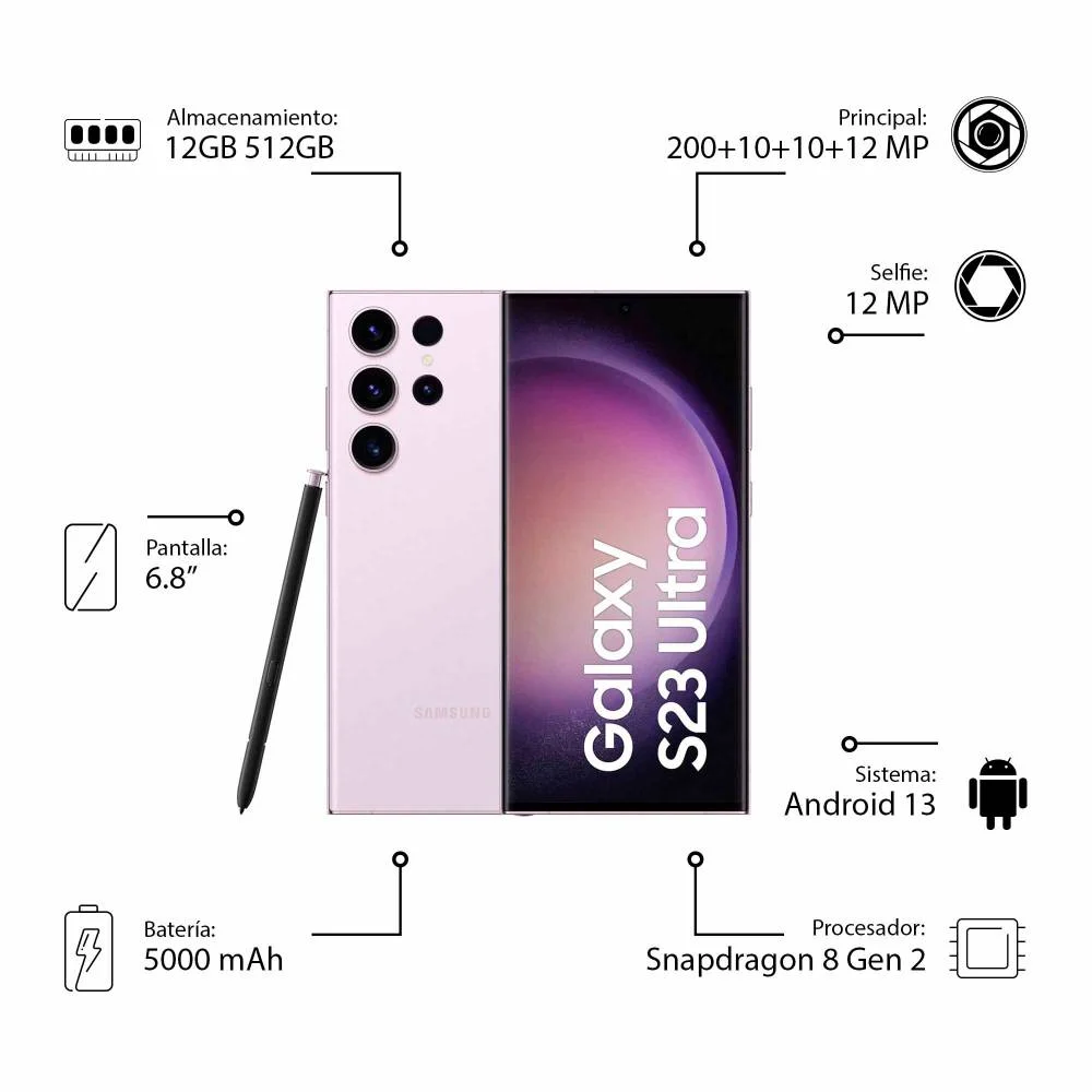 Celular Samsung Galaxy S23 Ultra 512GB/12 GB Ram (Camara 200 Megapixeles) Reacondicionado