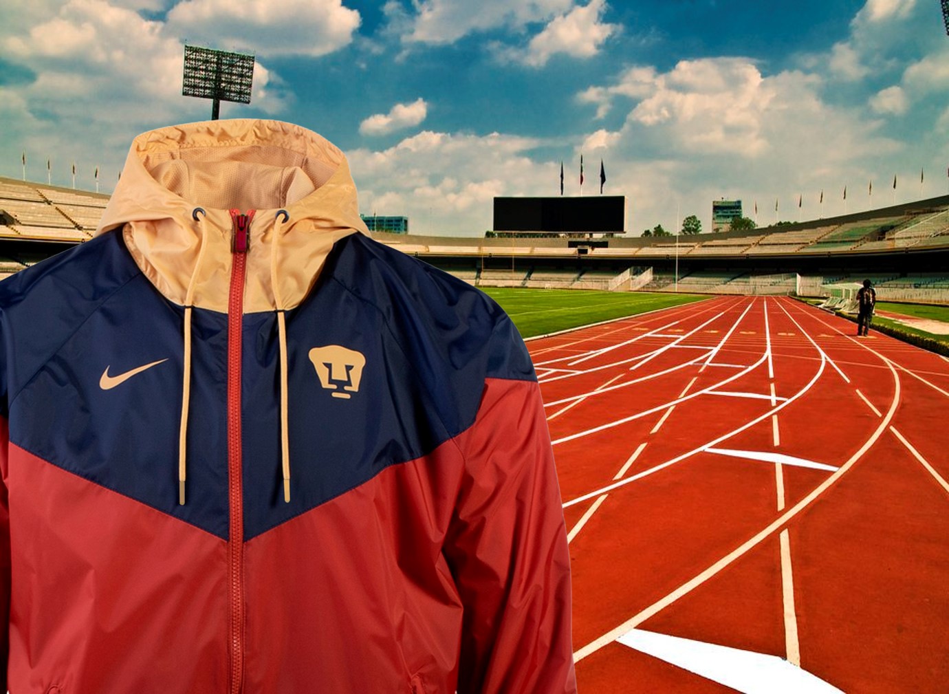 Chamarra Nike Pumas Unam Terracota Rompevientos (Oversized) Temporada 21/22
