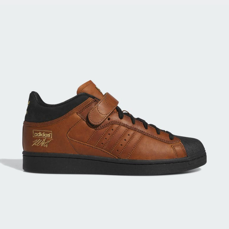 TENIS ADIDAS PRO SHELL ADV X HEITOR CONCHA SUPERSTAR CAFÉ CON NEGRO PARA HOMBRE  CAFÉ CON NEGRO PARA HOMBRE
