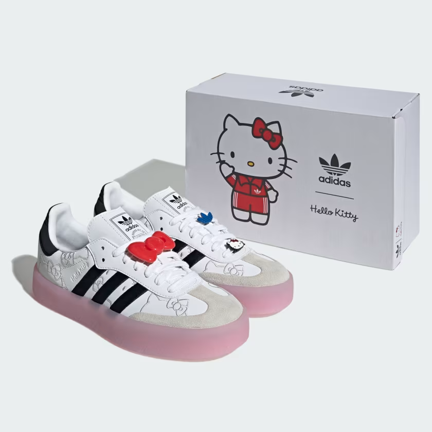 TENIS ADIDAS SAMBAE HELLO KITTY PARA MUJER TALLA 24 CM (AMPLIO) W EDICIÓN ESPECIAL HELLO KITTY PARA MUJER TALLA 24 CM