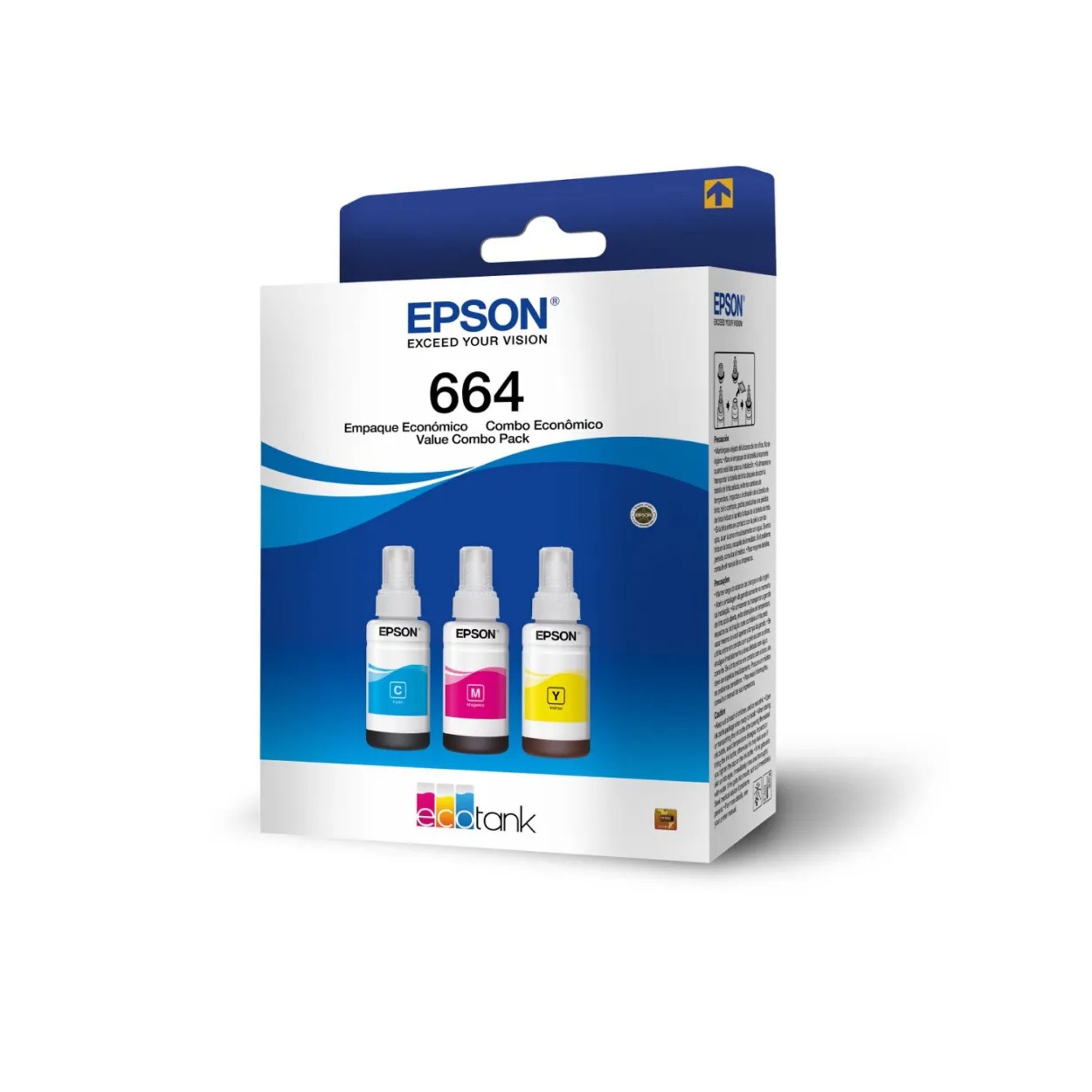 3 Pack - Botella de Tinta Epson T664 de 70 ml, Tricolor