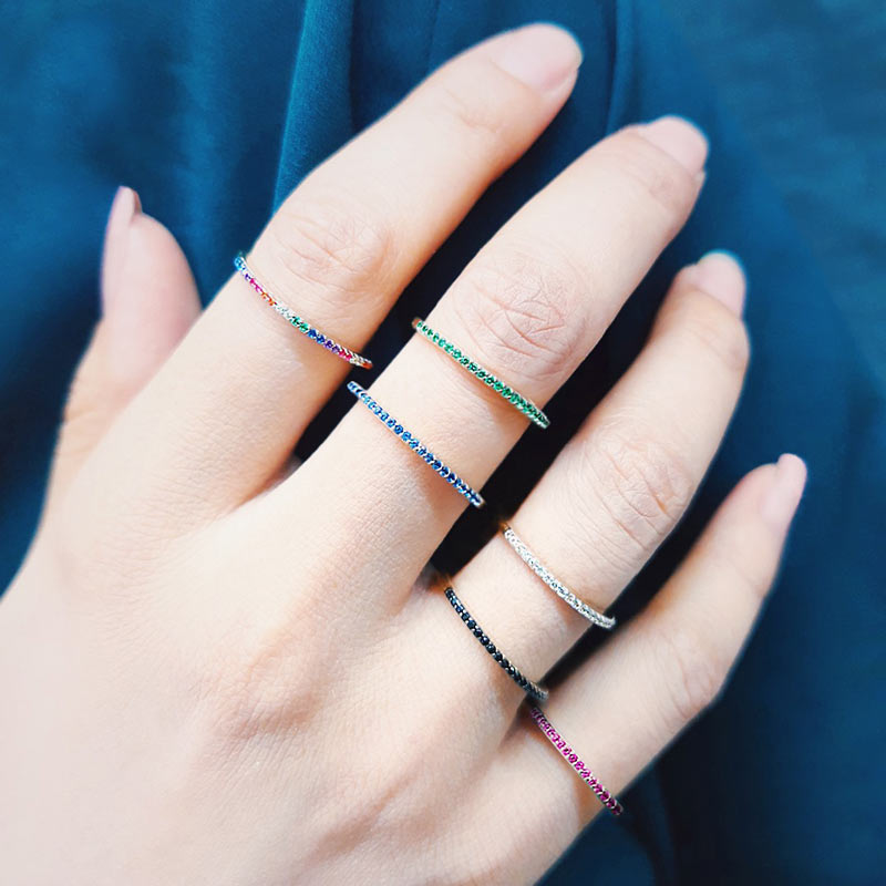 CHURUMBELA ULTRA DELGADA 1MM ORO ROSA 10K VERDE ESMERALDA ABBA JOYAS 