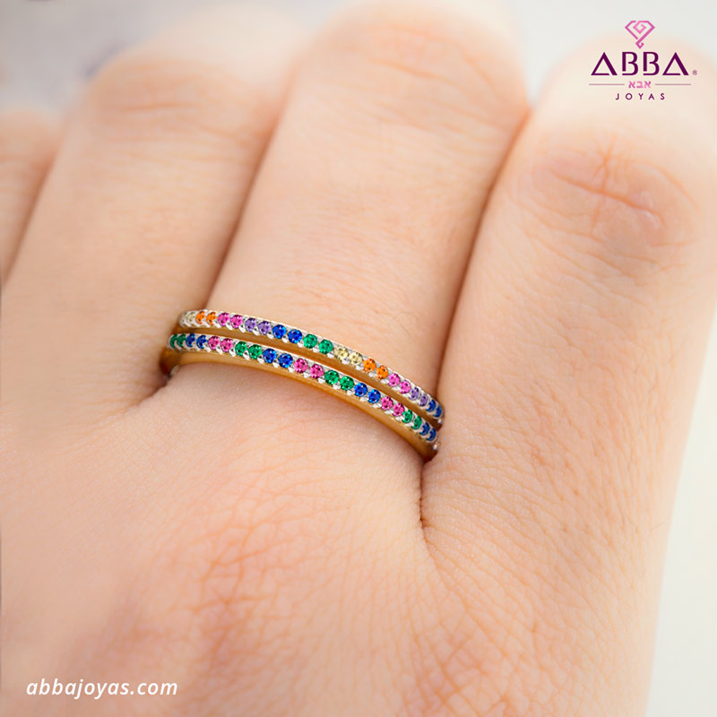 CHURUMBELA ULTRA DELGADA 1MM ORO ROSA 14K ARCOÍRIS ABBA JOYAS 