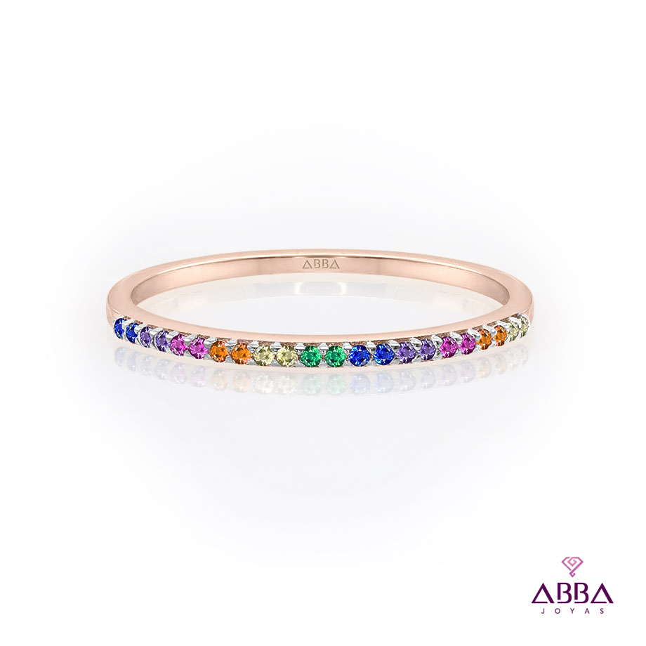 CHURUMBELA ULTRA DELGADA 1MM ORO ROSA 14K ARCOÍRIS ABBA JOYAS 
