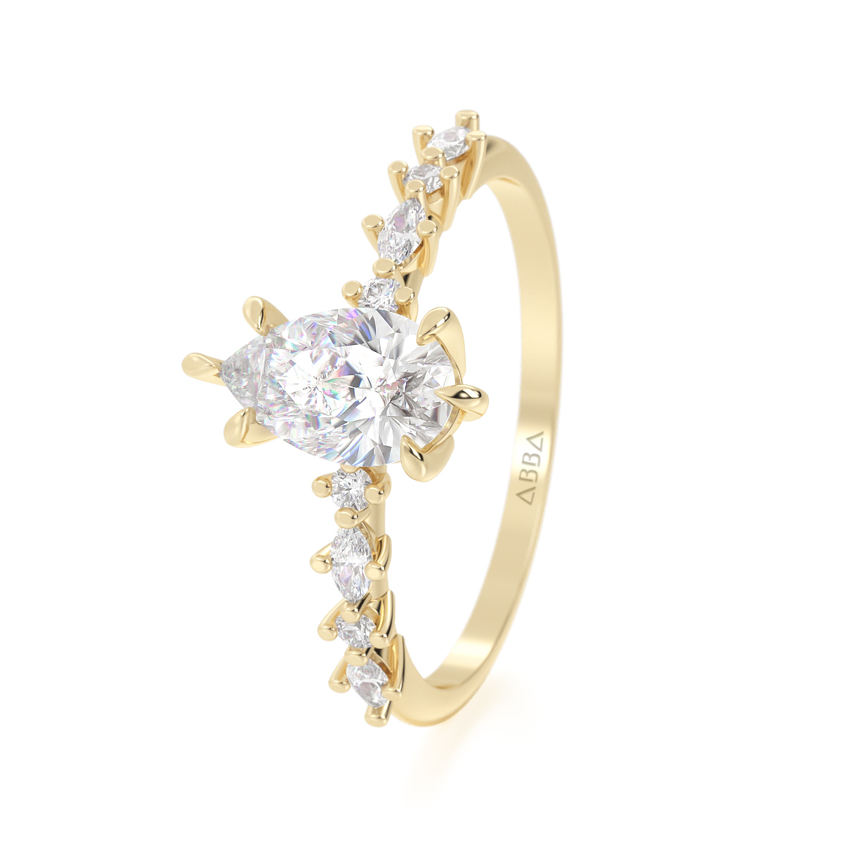 ANILLO DE COMPROMISO ORO 14K NADIRA ABBA JOYAS 
