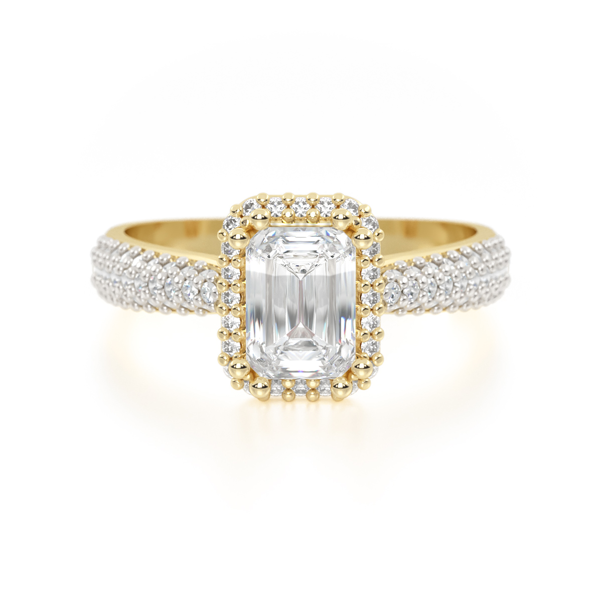 ANILLO DE COMPROMISO ORO 14K ESMERALDA ABBA JOYAS