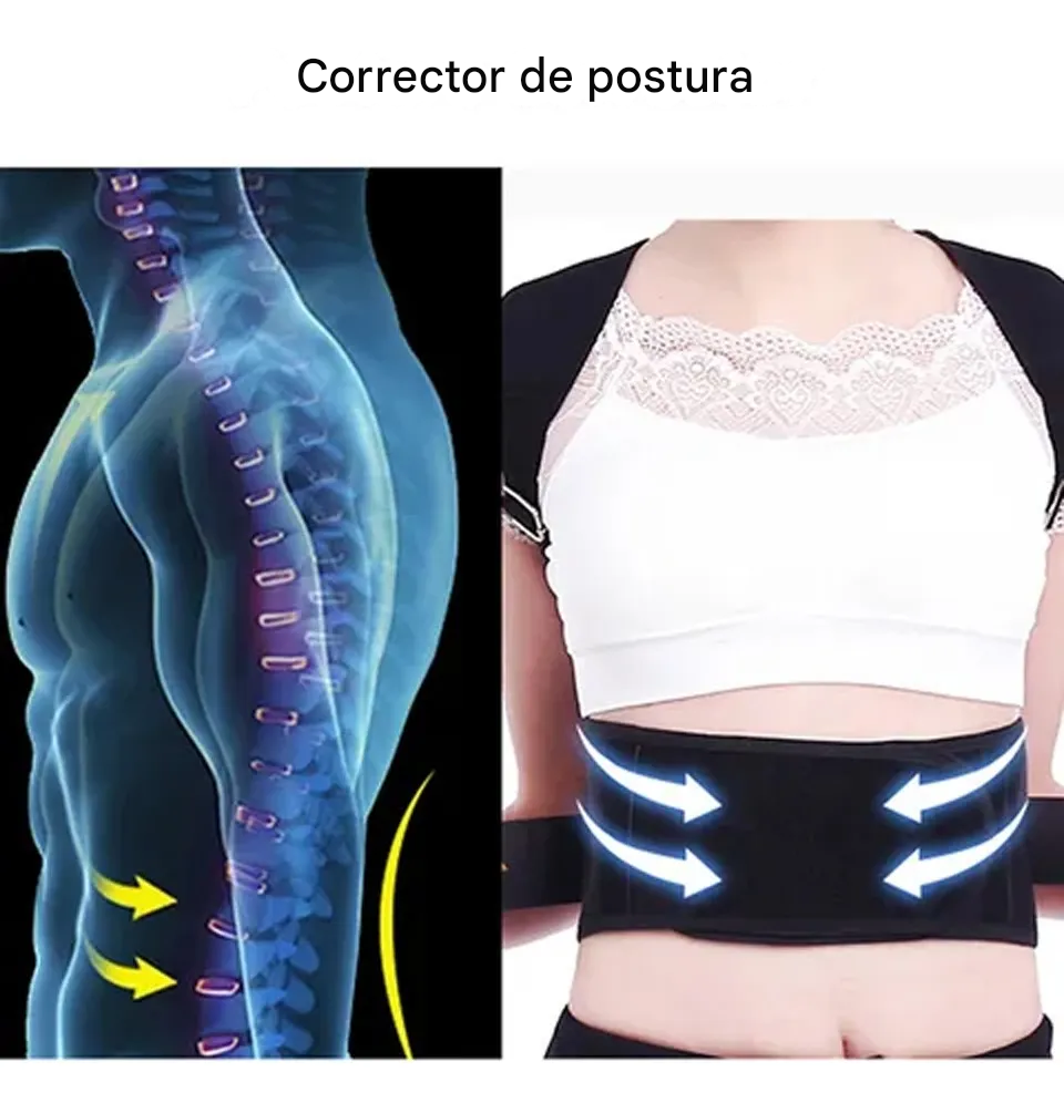 Corrector Postura Hombres Mujeres Soporte Negro M Cinturón chaleco soporte ajustable espalda