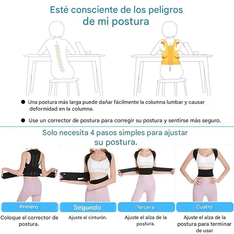 Corrector Postura Hombres Mujeres Soporte Negro M Cinturón chaleco soporte ajustable espalda