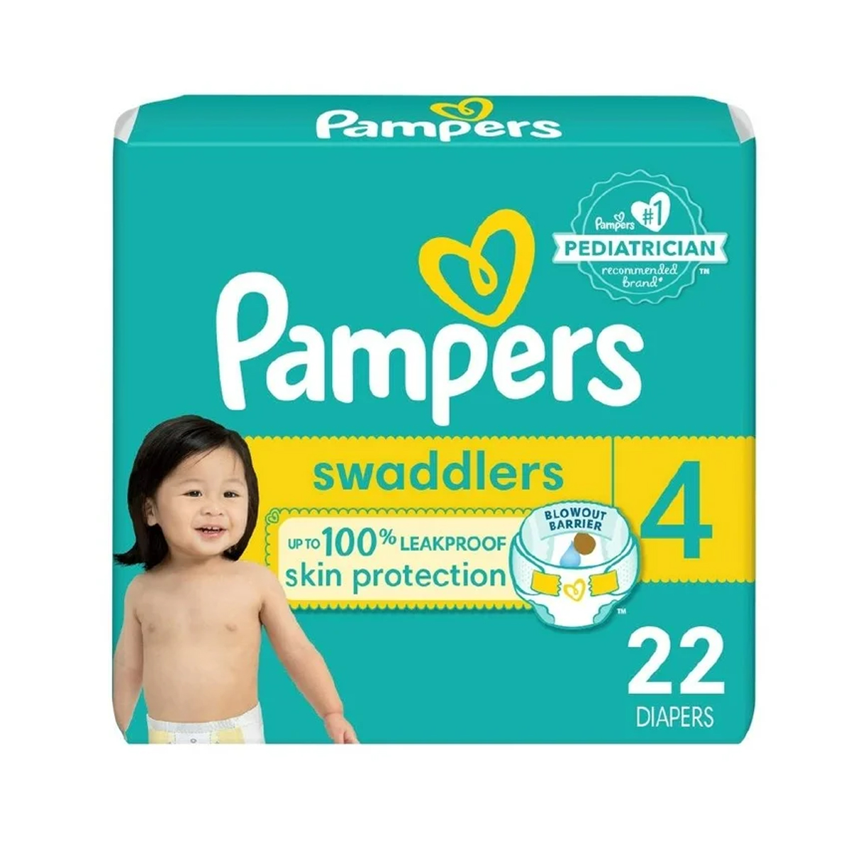 Pañales Pampers Swaddlers Active Baby Talla 4 22pz